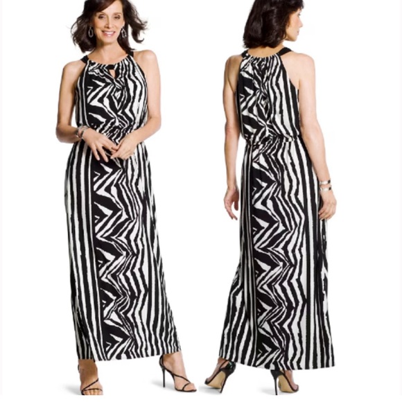 Chico’s Zebra Print Maxi Knit Dress - Picture 1 of 16